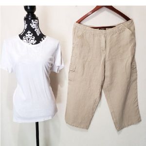 🖤 Tommy Bahama | Linen Cargo Capris